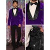 Lars Amadeus Men's Shawl Lapel Business Wedding Velvet Tuxedo Blazers - 4 of 4