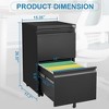 SEVOBAL Utility Storage Cabinet 2 Drawer Rolling File Cabinet for Organized Office Use, Black, 17"*20"*28" - 2 of 4