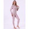 INSPIRE CHIC Women's Underwear Lightweight Long Sleeve Shirt Legging Set Winter Thermals Long Johns - 2 of 4