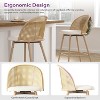 TYBOATLE Bar Stools Set, 29" Rattan Swivel Barstools with Faux Leather, Boho Mid-Century Modern Upholstered Bar Chairs for Kitchen Island - 3 of 4