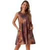 INSPIRE CHIC Women's Tie Dye Tank Beach Casual Sleeveless Loose Tshirt Sundress with Pockets - 3 of 4