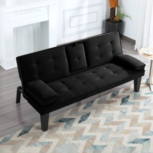 Sapphtopaz Futon Couch Sofa - Convertible Sofa Bed with Comfortable Upholstery, Space-Saving Furniture for Living Room, Bedroom & Guests - 1 of 4