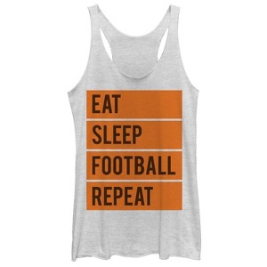 Women's CHIN UP Eat Sleep Football Repeat Racerback Tank Top - 1 of 3
