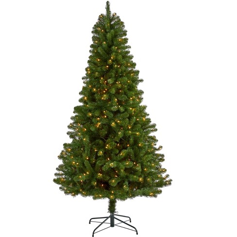 Nearly Natural 7.5-ft Virginia Fir Artificial Christmas Tree with 450 Clear Lights and 979 Bendable Branches - image 1 of 4