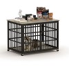 ORRD 43.3" Furniture Style Dog Crate with Wheels, Grey Wrought Iron Frame Pet Crate with Side Openings, Multi-Functional Side Table Design - 4 of 4