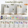 4 Drawer Wooden Dressers for Bedroom with LED Lights & Charging Station - 4 of 4