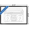 Trends International LINE AND BRUSH - Continuous Line Boombox Framed Wall Poster Prints - 3 of 4