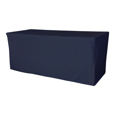 Slickblue Polyester Poplin Fitted Tablecloth 72"l X 30"w X 30"h, Navy ...