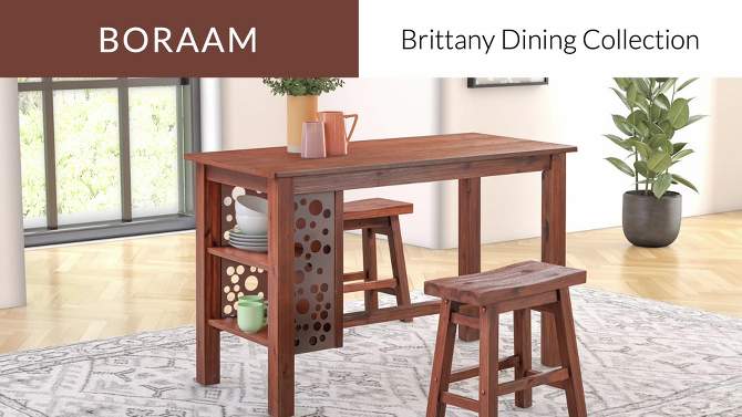 Rectangular Brittany Bar Table Wire Brushed Finish Chestnut - Boraam, 2 of 9, play video