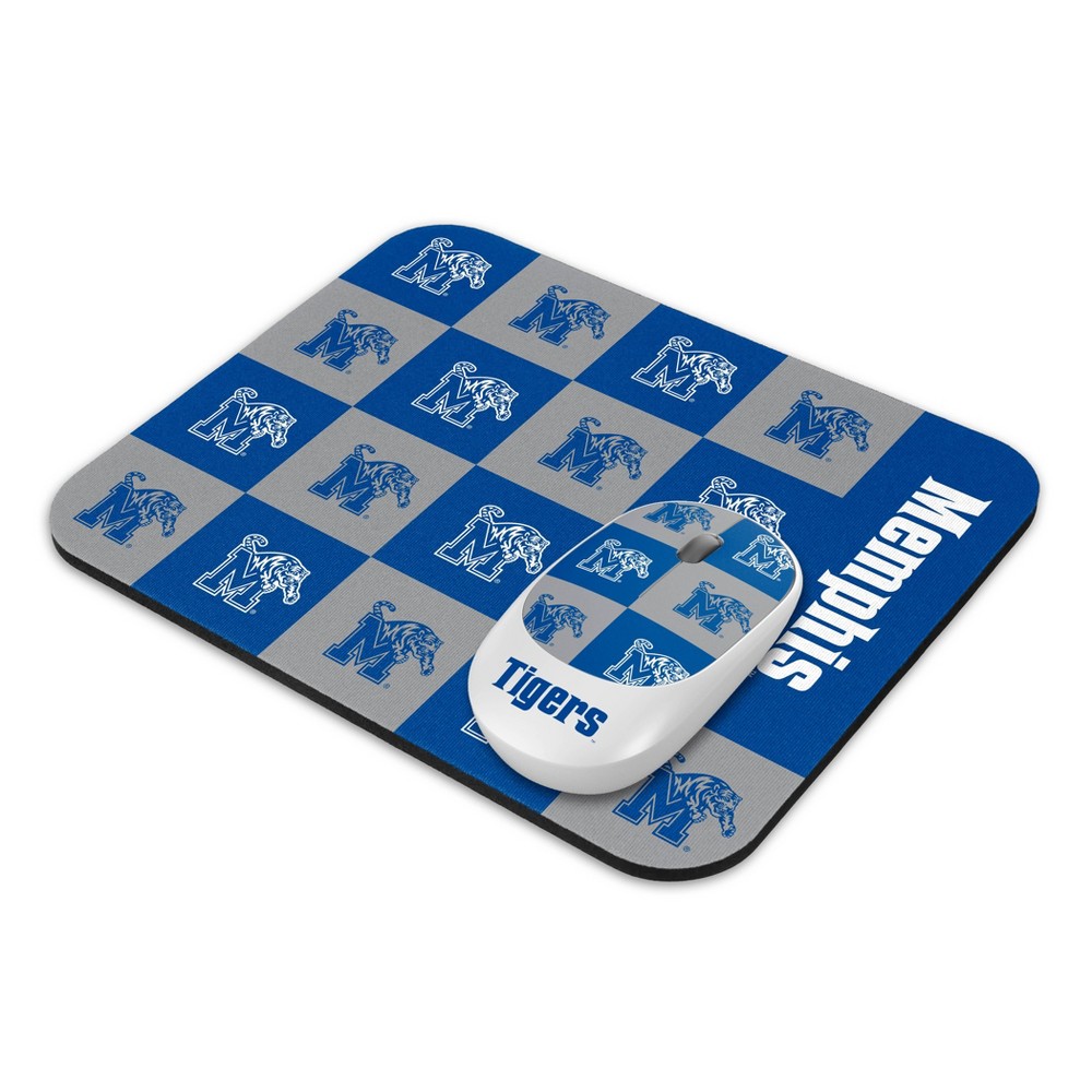 NCAA Memphis Tigers Mouse and Mousepad Set: USB-A Connection, Radio Frequency Wireless Technology, Home Use