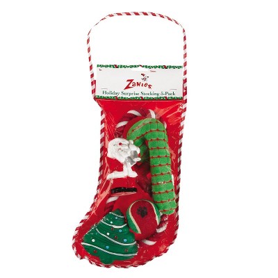 Zanies Five-Piece Holiday Surprise Stockings for Dogs