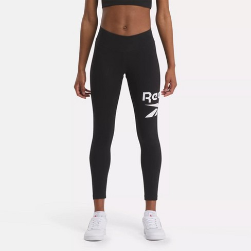 Reebok Women's Identity Leggings Black Athletic Gym Sportstyle Fashion  Exercise Fitness New (Black, Medium)