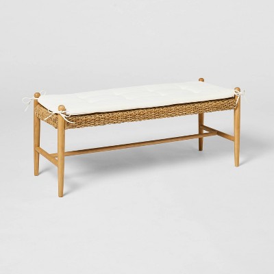 Cardamine Woven Upholstered Bench Natural - Threshold™ designed with Studio McGee