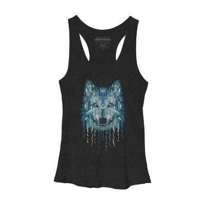 Women's Design By Humans Geometric Wolf By jun087 Racerback Tank Top