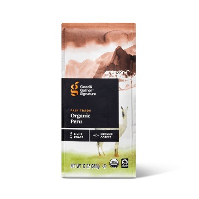 Signature Organic Peruvian Bagged Light Roast Ground Coffee - 12oz - Good & Gather™