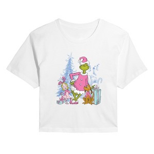 Women's - Dr. Seuss - Grinch Max and Cindy Lou- Juniors Cropped Short Sleeve Graphic T-shirt Cropped Graphic T-Shirt - 1 of 4