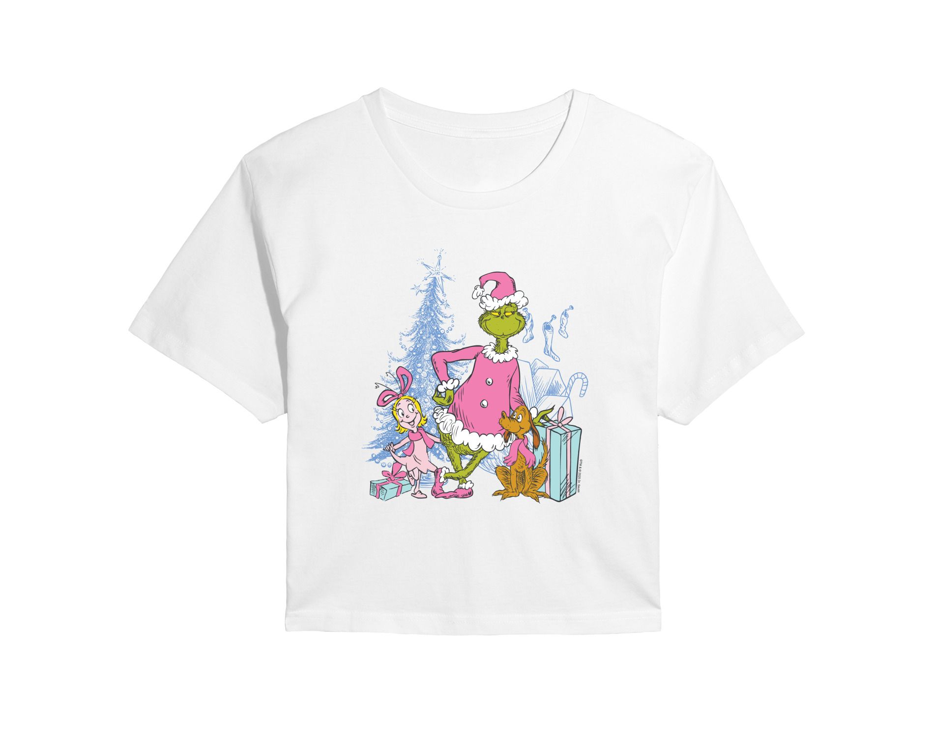 Women's - The Grinch - Grinch Max and Cindy Lou- Juniors Cropped Short Sleeve Graphic T-shirt Cropped Graphic T-Shirt