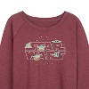 Women's - Star Wars - The Mandalorian Grogu Star Wars Lightweight French Terry Wide Neck Long Sleeve Graphic Shirt - 2 of 4
