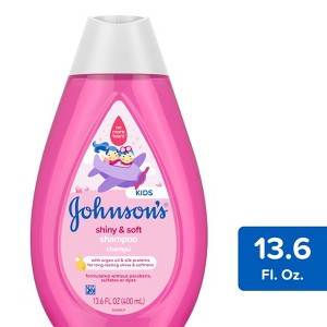 Johnson's Kids' Shiny & Soft Shampoo with Argan Oil & Silk Proteins, for Toddlers' Hair - 13.6 fl oz - 1 of 4