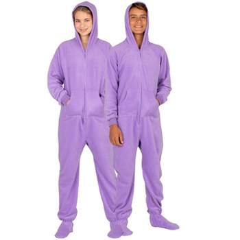 Footed Pajamas - Purple Rain Kids Hoodie Fleece Onesie
