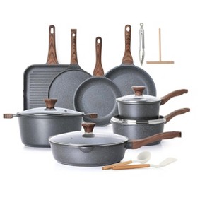 Itopfox 23-Piece Nonstick Cookware Set with Swiss Granite Coating, Healthy Kitchen Pots and Pans, Stay-Cool Handles for Easy Cooking - 1 of 4