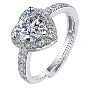 Women's Silver - toned Copper Diamond Ring - Modern & Glamorous - 1 of 4