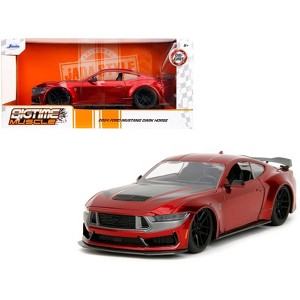 2024 Ford Mustang Dark House Candy Red with Gray Hood "Bigtime Muscle" Series 1/24 Diecast Model Car by Jada - 1 of 4