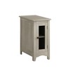 Angel Sar Rectangle Narrow Accent Side Table, Veneer End Table with Storage Cabinet, Antique Nightstand - 4 of 4