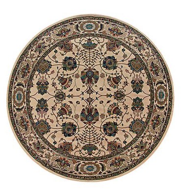 Ivory and Red Hand-knotted Synthetic Persian Area Rug