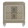 Glamorous Champagne Finish 1pc Nightstand of 2 Drawers Acrylic Feet Bedside Table - 2 of 4
