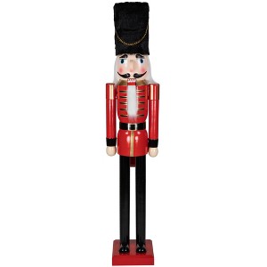Northlight Giant Commercial Size Wooden Christmas Nutcracker Soldier - 6' - Red and Black - 1 of 4