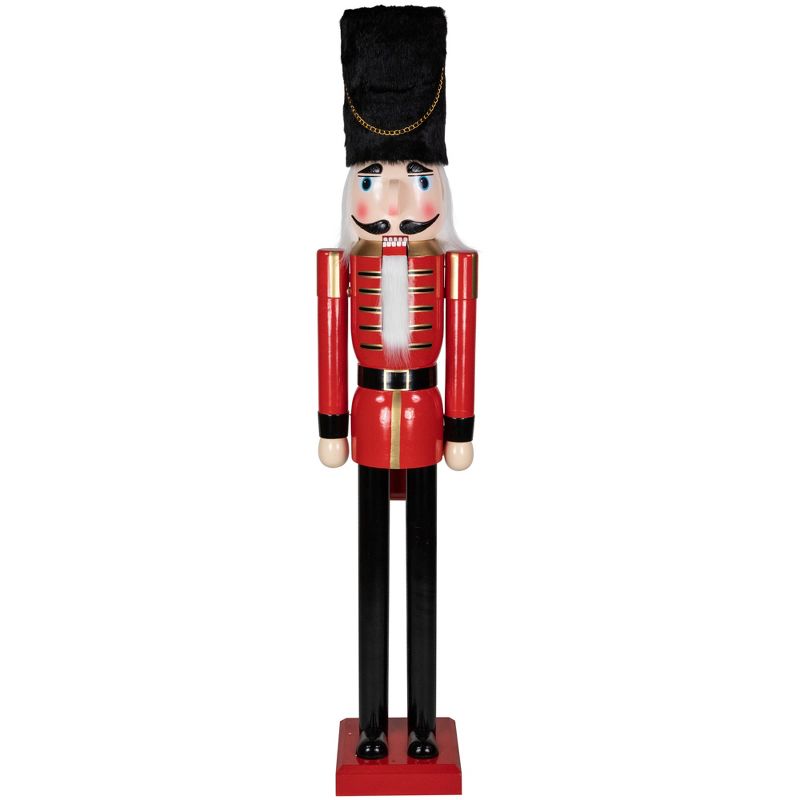 Northlight Giant Commercial Size Wooden Christmas Nutcracker Soldier - 6' - Red and Black, 1 of 6