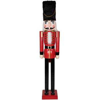 Northlight 6' Giant Commercial Size Wooden Red and Black Christmas Nutcracker Soldier