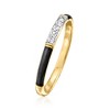 Ross-Simons Black Enamel Ring With Diamond Accents in 18kt Gold Over Sterling - 3 of 4