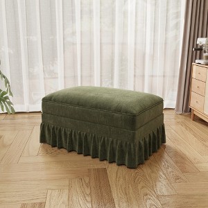 GDFStudio Lorien Mid-Century Modern Chenille Upholstered Ottoman - 1 of 4