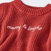 Baby Boys' 2pc Christmas Holiday Merry and Bright Sweater and Gingham Pants Set - Cloud Island™ Red - 3 of 4