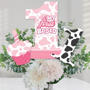Big Dot of Happiness Pink First Rodeo - Cowgirl 1st Birthday Party Centerpiece Sticks - Table Toppers - Set of 15 - 1 of 4