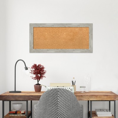 Dove Greywash Narrow Framed Natural Cork Bulletin Board