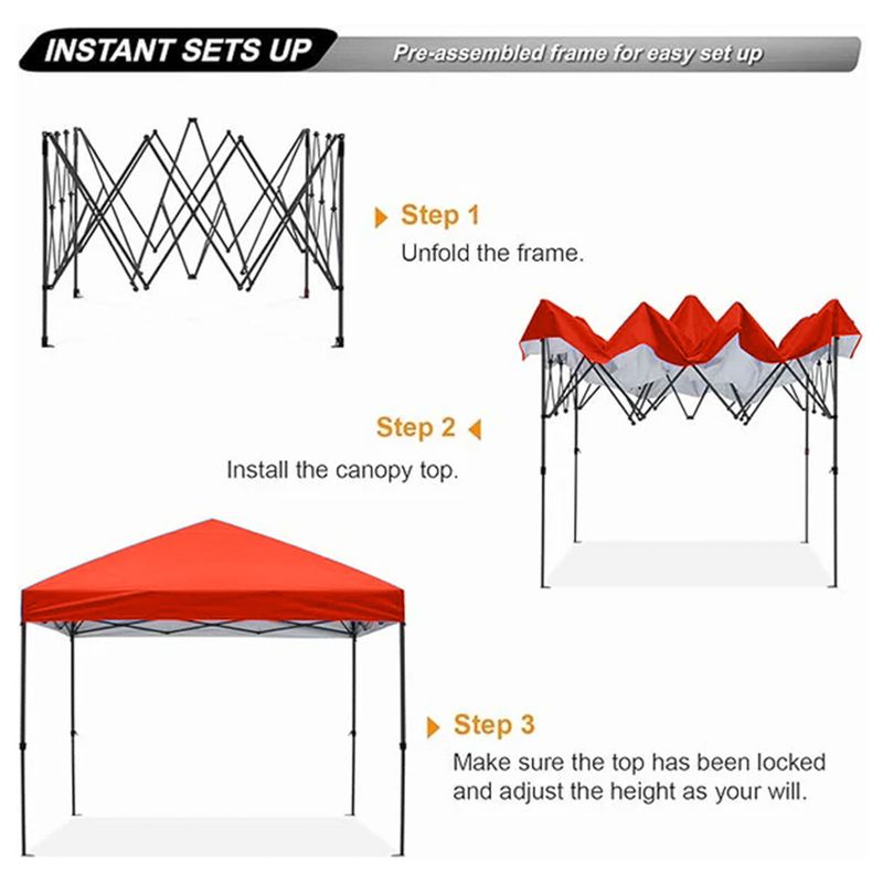 Trappers Peak 10-by-10-Foot Folding Pop-Up Canopy, Red, 5 of 7