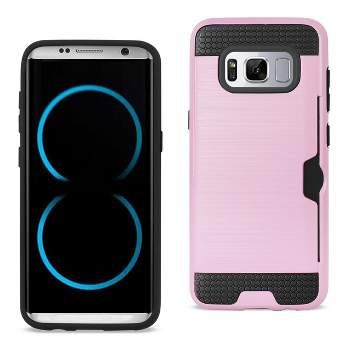 Reiko Samsung Galaxy S8/ SM Slim Armor Hybrid Case with Card Holder in Pink