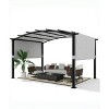 Outdoor Patio Pergola Arched Metal Gazebo with Retractable Canopy Waterproof Sun Shade for Garden Lawn Backyards - 3 of 4