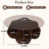 31.5'' Modern Round Coffee Table,  2 Tier Wooden Center Table with Tempered Glass Top, Accent Cocktail End Table for Living Room Bedroom Office - 3 of 4