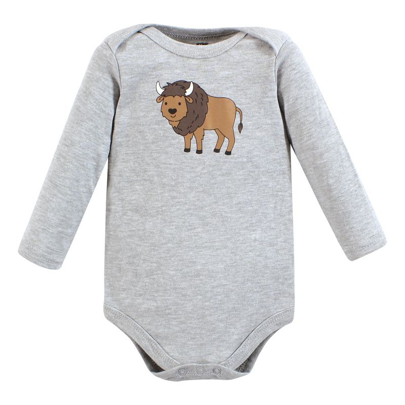 Hudson Baby Infant Boy Cotton Long-Sleeve Bodysuits, Wild Buffalo 7-Pack, 3 of 10