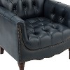 Enrique Traditional Genuine Leather Armchair with Turned Legs| ART OF LIVING DESIGNS - 4 of 4