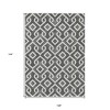 Black And Ivory Geometric Washable Indoor Outdoor Area Rug - 3 of 4