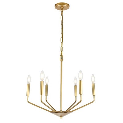 Elegant Lighting Enzo 6 light Brass pendant