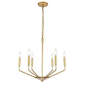 Elegant Lighting Enzo 6 light Brass pendant - 1 of 4
