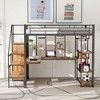 TiramisuBest Full Size Metal Loft Bed with Storage Staircase and Small Wardrobe, Built-in Desk and Storage Shelves - 2 of 4