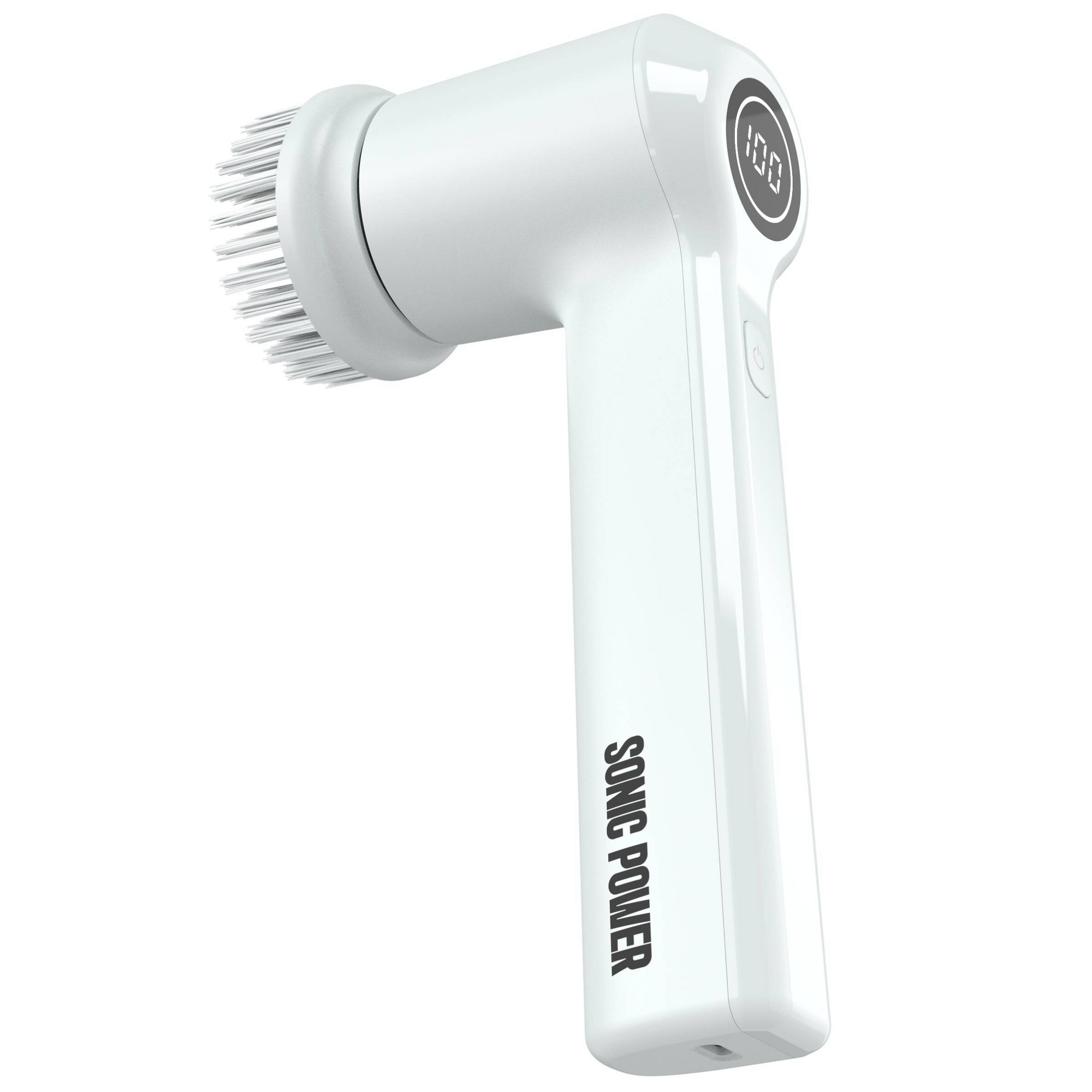 Sonic Power Electric Scrubber - White: Cleaning Tools, Plastic Material, 16" Depth