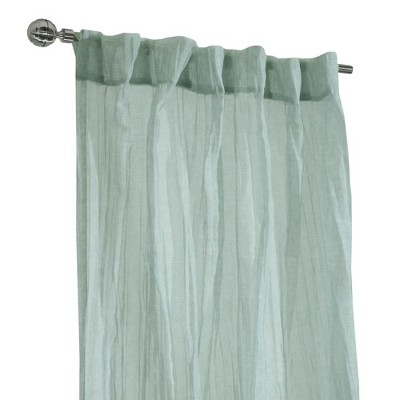 Pale Thyme Sheer Pleated Polyester Rod Pocket Curtains